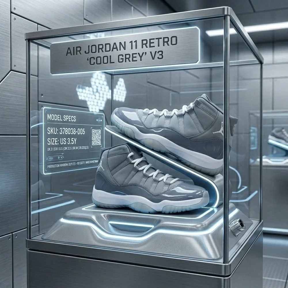 Jordan Air Jordan 11 Retro Cool Grey 2021 378038-005 Size 3.5Y 5W